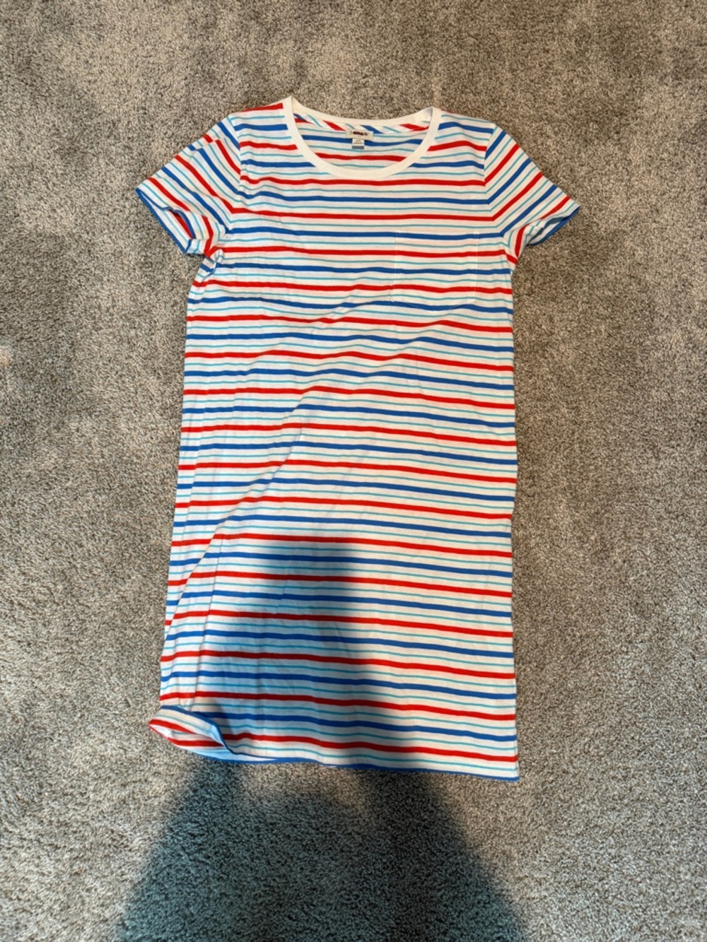 J. Crew Striped Tee in Red, Blue, Aqua, and White